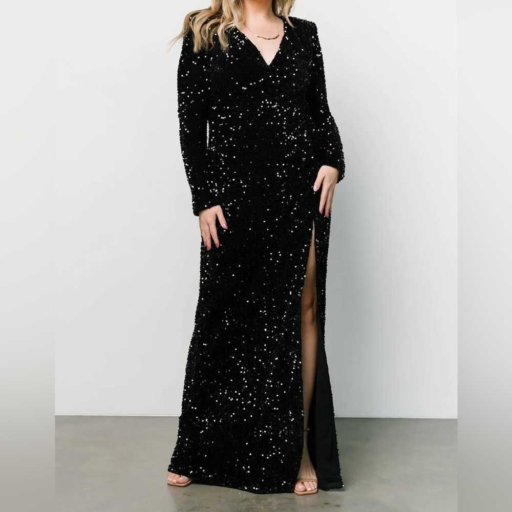 Baltic Born Madonna Sequin Maxi Dress -Black
